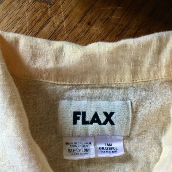 Flax 100% Linen button up shirt MEDIUM - Picture 6 of 14